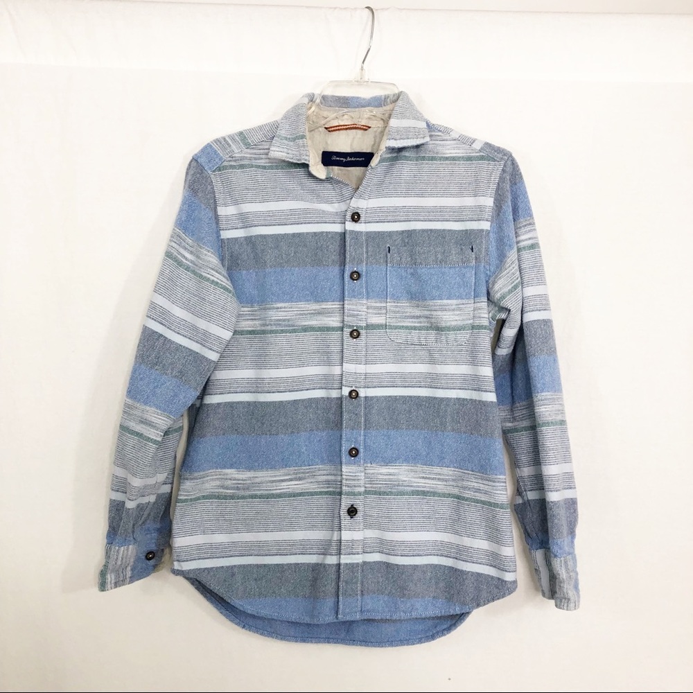 Tommy Bahama Flannel Button Down Shirt, Size XS, Blue Gray